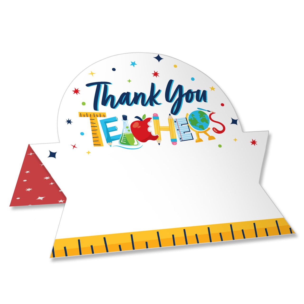 Big Dot of Happiness Thank You Teachers - Teacher Appreciation Tent Buffet Card - Table Setting Name Place Cards - Set of 24